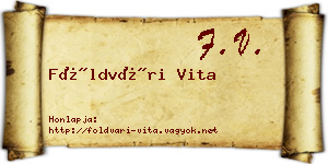 Földvári Vita névjegykártya